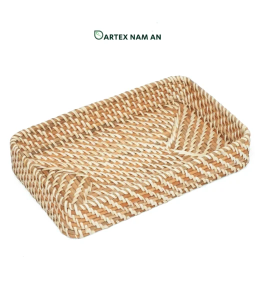 Upgrade guest amenities with our handwoven natural rattan Wholesale Vanity Tray set of 3. Low-profile twill-woven trays for hand towels, toiletries, and desk caddies. Bulk ready.