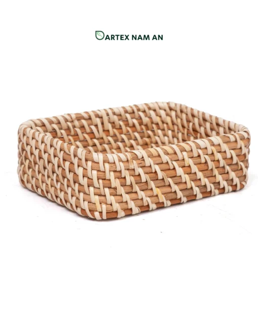 Upgrade guest amenities with our handwoven natural rattan Wholesale Vanity Tray set of 3. Low-profile twill-woven trays for hand towels, toiletries, and desk caddies. Bulk ready.
