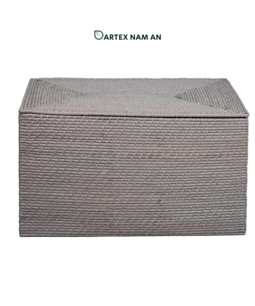 Upgrade commercial inventory with our handwoven grey rattan Storage Box Wholesale with lid. Rectangular lidded trunk for towels, linens, and guest amenities. Bulk trade ready.
