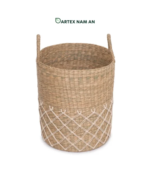 Discover our handwoven seagrass Storage Basket Wholesale set of 3. Bohemian round nesting laundry baskets with handles for hotels, spas, and retail. Bulk trade ready.