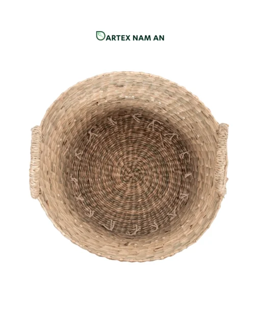 Discover our handwoven seagrass Storage Basket Wholesale set of 3. Bohemian round nesting laundry baskets with handles for hotels, spas, and retail. Bulk trade ready.