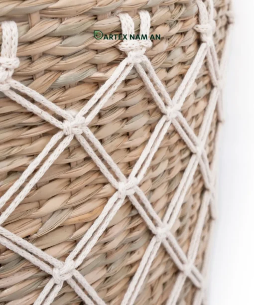 Discover our handwoven seagrass Storage Basket Wholesale set of 3. Bohemian round nesting laundry baskets with handles for hotels, spas, and retail. Bulk trade ready.