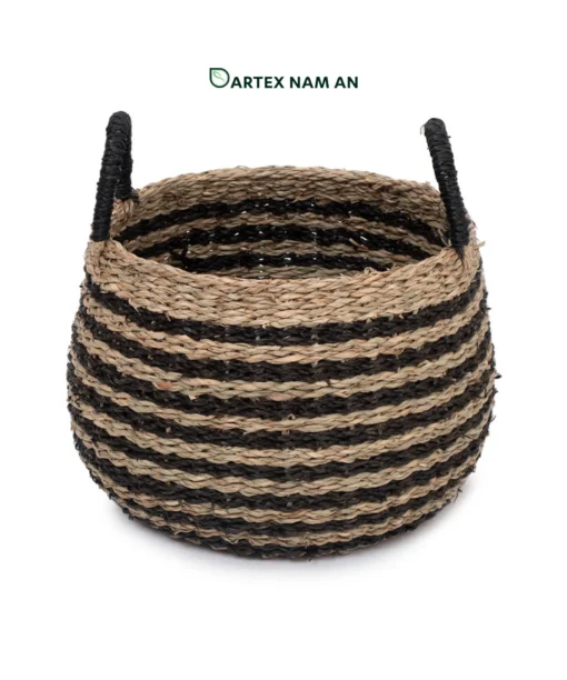 Source versatile handwoven natural seagrass Belly Basket Wholesale units for retail and HORECA. Features a collapsible fold-down design for planters, laundry, and decor. Bulk ready.