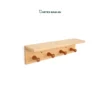 Optimize entryways with our solid natural bamboo Wholesale Wall Hanger. Features a top display shelf and 4 rounded peg hooks for coats, keys, and decor. Bulk ready.